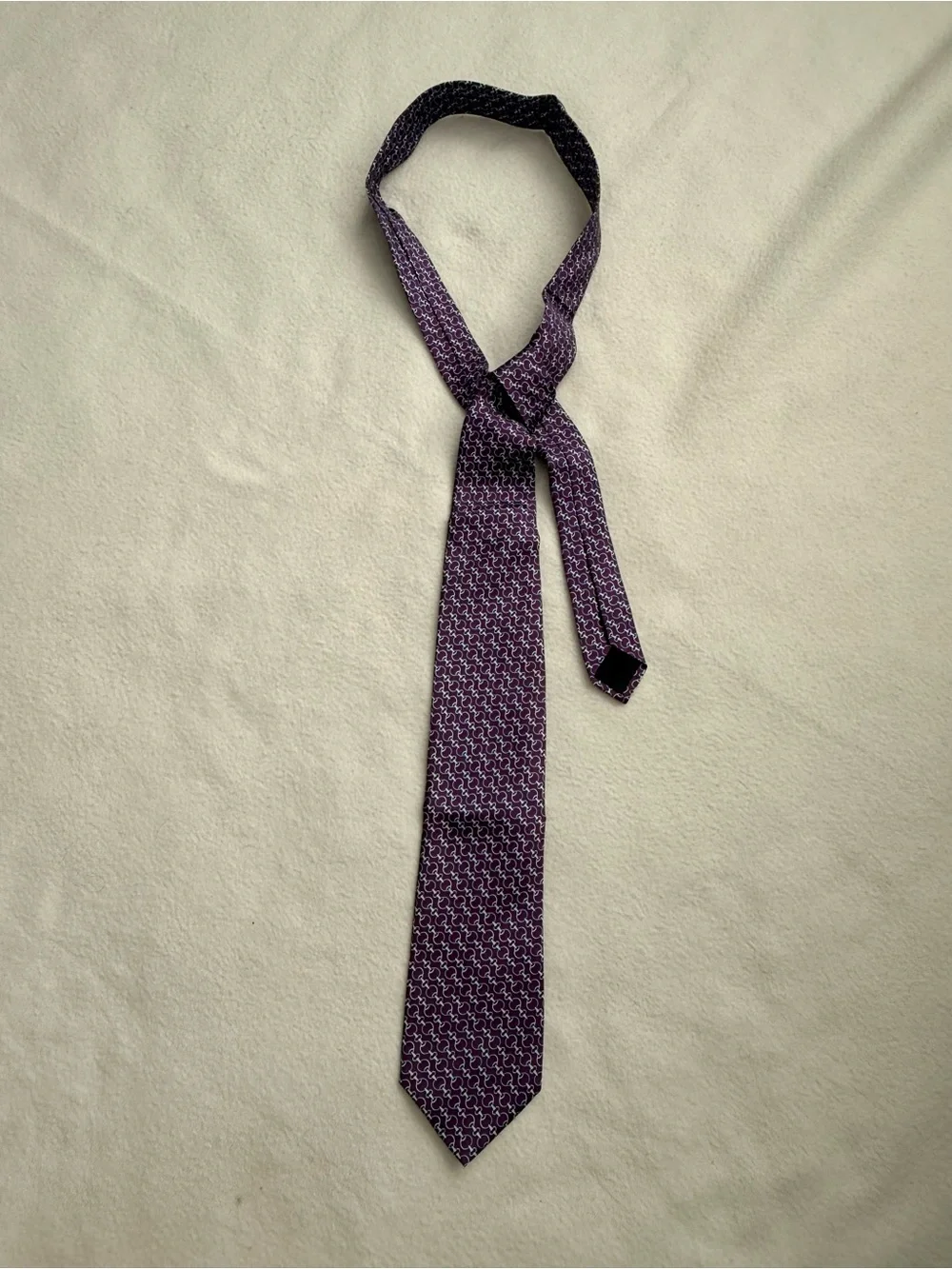 Brooks Brothers Purple Geometric Pattern Tie